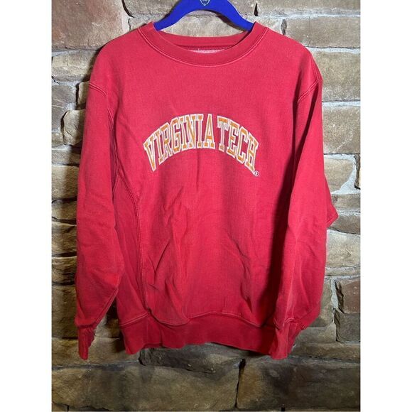 Vintage Y2K Embroidered Virginia Steve & Barry’s Heavyweight Crewneck Blue - Picture 1 of 4